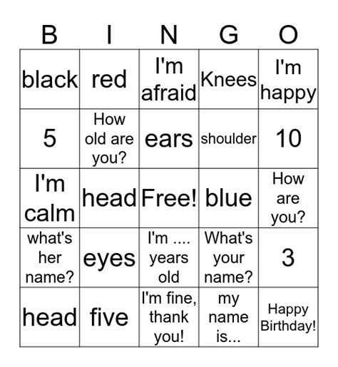 spanish to english translation bingo